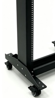 Rack ouvert monorail double colonne 19 pouces 18U 550*1000*120MM en acier laminé à froid SPCC, profondeur 120 mm, mobile