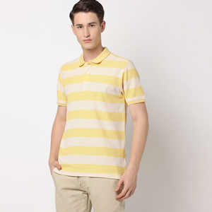 เสื้อยืดสำหรับเล่นกอล์ฟของผู้ชายเสื้อโปโลระบายอากาศได้ดีผ้าคอตตอนลายนูนออกแบบโลโก้ได้ตามต้องการ - Product Image 1