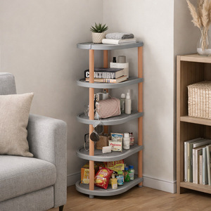 Multifunctional Round <b>Corner</b> <b>Shelf</b> With <b>Shelves</b> For Bedroom Storage Organization Standing Type W432 - Product Image 4