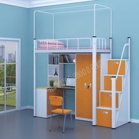 Lit d'école Lits de dortoir Mobilier de dortoir Lit d'étudiant simple avec armoire et table d'étude