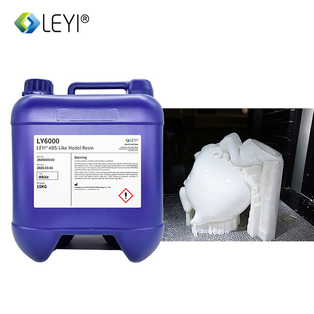LEYI 3D Resin 355nm SLA 3D Printing 10KG Industrial Parts UV Photosensitive White 100% Purity LY6000
