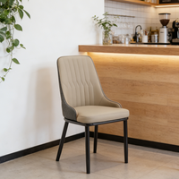 Chaise de salle à manger confortable avec dossier rembourré en éponge haute densité pour salon, restaurant, hôtel, bar, maison