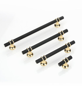Black and <strong>Gold</strong> Two-Tone Furniture Handle Luxury Electroplated Cabinet Pull for Wardrobe Cupboard Drawer - Product Image 4