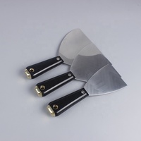 Couteau à mastic professionnel en acier inoxydable avec poignée ergonomique en caoutchouc : Ensemble de couteaux à joint pour cloisons sèches et grattoirs à peinture