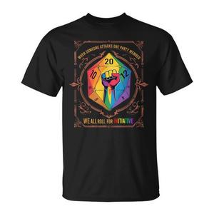 Camiseta Lgbt D20 Dice Pride Fist, unisex, manga corta, cuello redondo, promocional para adultos - Product Image 1