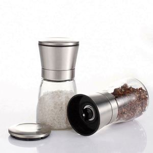 Adjustable Refillable Stainless Steel Chili Salt Pepper <b>Grinder</b> Set 165ML Capacity Home Spice <b>Herbs</b> Spices Mill - Product Image 1