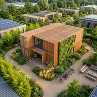 Conteneur de luxe écologique en acier inoxydable, design biophilique durable pour bureau, villa préfabriquée, hôtel, studio de jardin