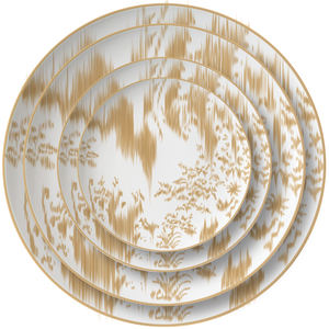 Nouvelle arrivée, design unique et créatif, assiette à dîner en céramique, porcelaine ronde de haute qualité, motif vague, vaisselle en porcelaine osseuse - Product Image 1