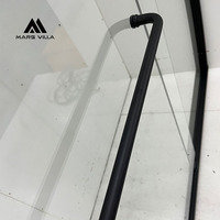 Porte de douche coulissante double Mars Villa noir mat, fabricant et fournisseur, délai de livraison personnalisé 15-45 jours
