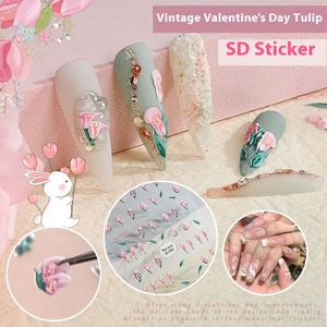 Adesivi per Unghie 5D 3D con Cartoni Animati in Rilievo, Piccoli Fiori di Tulipano Freschi in Plastica per Decorazione Unghie Fai-da-Te - Product Image 3