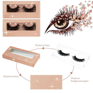B781 <span class=keywords><strong>Champagne</strong></span> or vide cils étui boîtes emballage plateau de rangement fond interne papier carton Blister boîte cils plateau - Product Image 6