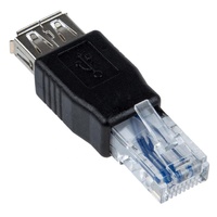 Adaptador de Conector USB Tipo A Hembra a RJ45 Macho para Enrutador Ethernet de Red LAN