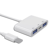 Câble OTG Type C à double port USB, prend en charge la charge rapide, connecte souris/USB/clavier, modèle iPhone, protection contre les courts-circuits