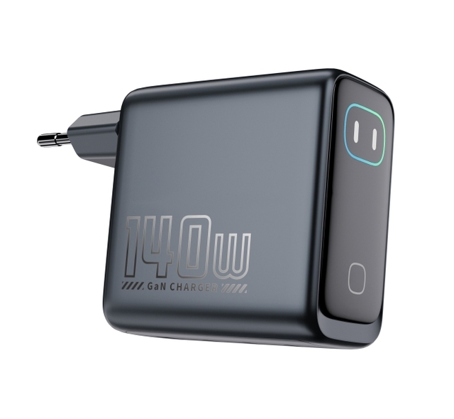USB C PD 140W Gan Charger for Laptop and Mobile Phone with TFT Screen Multi-port USB a QC3.0 Fast Wall Charger