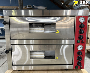 Forno Elettrico Commerciale a 2 Piani con 4 Vassoi <span class=keywords><strong>500</strong></span> ℃   <span class=keywords><strong>Macchina</strong></span> per Cuocere Pane, Pizza e Biscotti con Piano in Pietra - Product Image 1