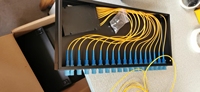 BANGBANG 1U-16-2 Kotak Terminal Panel Patch Fiber Optik 2x16 Jalur SC UPC 19'' inci Rakit-Mounted PLC Splitter Hitam Baja Rol Dingin