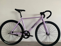 Vélo de course urbain 700C à vitesse unique, vélo à pignon fixe, cadre en acier, guidon en drop bar, vélo de route avec frein à pignon fixe