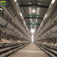 Système de cage à poules pondeuses automatique de type H à 4 niveaux, à commande électrique, avec collecte d'œufs et système de bande transporteuse de fumier, facile à utiliser