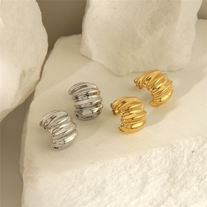 Pendientes de Acero Inoxidable 316L con Diseño Geométrico en Forma de C, Estilo Punk, Sin Deslustre, para Chicas - Product Image 2