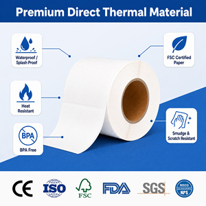 Étiquettes d'emballage thermiques directes 4x6, rouleau d'étiquettes thermiques vierges, autocollantes, imperméables pour envois postaux et sacs d'expédition - Product Image 3
