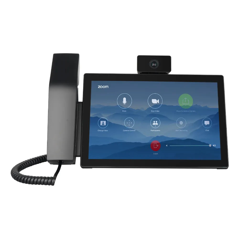 Groothoek Video Conferentie Telefoon Ips Touchscreen Ip Deskphone Met Microfoon En Luidspreker