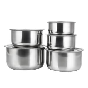 5 adet pişirme mutfak eşyası Set tayland pot set paslanmaz çelik tencere isıtmalı gıda kapları kapaklı - Product Image 6