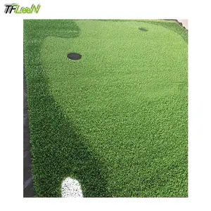Vendita all'ingrosso erba artificiale tappeto erboso tappeto golf-Mini campo da Golf in erba artificiale con Logo in erba sintetica su misura in fabbrica per Mini Golf da pratica che mette verde verde bianco