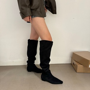 Stivali Alti da Donna in Camoscio, Scarpe <span class=keywords><strong>con</strong></span> Tacco alla Moda, Nuovi Stivali al Ginocchio da Donna 2025, Stivali Casual Goth Chelsea per Donna - Product Image 6