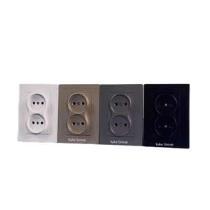 Wall Mounted EU <b>Standard</b> Dual Outlet <b>Russian</b> German Ground Flame-retardant PC Socket Pane IP20 Rated Minimalist Style 86x146mm - Product Image 2