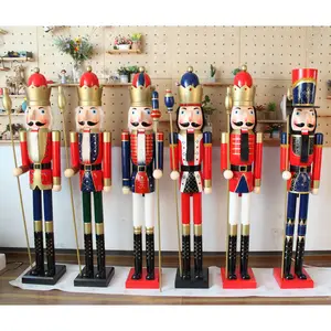 Large Giant Christmas Ornaments Nutcracker Decorations Giant 6ft Life Size Wooden Nutcracker Soldier For Christmas Decoration