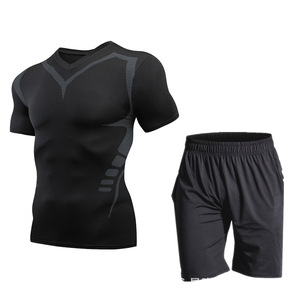 Ensembles de sport extensibles pour hommes - Vêtements de compression à séchage rapide |   Combinaisons d'entraînement pour le basketball et la course à pied |   Fabrication sur mesure en gros - Product Image 3