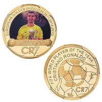 Koin Peringatan Berlapis Emas 24K Desain Bintang Sepak Bola PT Soccer 10 Model, Penjualan Terlaris 2026 untuk Koleksi