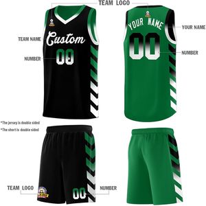 Ensemble de maillots de basket-ball réversibles personnalisés, unisexe, adulte, col en V, respirant, impression sublimée, nom de l'équipe, numéro, logo - Product Image 3