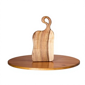 Planche à découper en bois durable faite à la main avec poignée, épaisseur 1,5 cm, compatible lave-vaisselle, pour la préparation des aliments en cuisine - Product Image 1