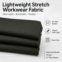 Tissu Textile Personnalisé en Polyester, Coton et Spandex, en Rouleau, Extensible, Respirant, Teint Uni, pour Chemises et Uniformes Haut de Gamme