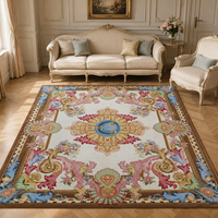 Tapis moderne de luxe léger fait main en laine et soie, motif personnalisé pleine taille, pour chambre à coucher, chevet, salon, tufté à la main