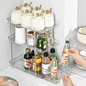 Organisateur de <span class=keywords><strong>rangement</strong></span> de maquillage transparent à 2 niveaux pour la salle de bain - Product Image 4