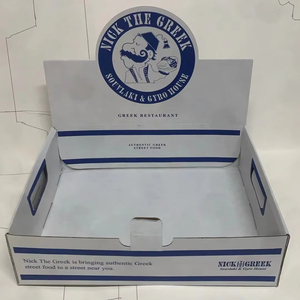 Boîte de présentation alimentaire en carton pop-up <span class=keywords><strong>à</strong></span> quatre coins, adaptée aux aliments et aux boissons, avec laminage mat, et pliable. - Product Image 1