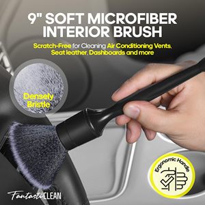 FantastiCLEAN Nouveau Design Kit de Nettoyage et Détail Intérieur de Voiture 9 Pièces avec Brosses en Plastique à Poils de Porc pour l'Entretien du Cuir Automobile - Product Image 3