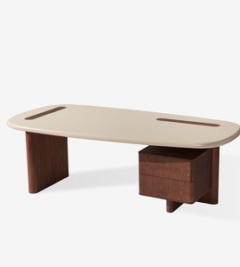 Escritorio DE OFICINA DE LUJO simple y moderno de diseñador nórdico de madera maciza con función de refrigeración para uso en ordenador - Product Image 1