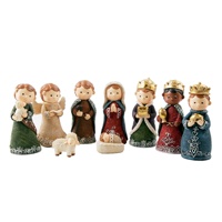 Figurines de Noël de style européen pour la famille, combinaison de personnages, décoration de fenêtre pour salon, accessoires photo, artisanat en résine à paillettes