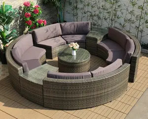 支持户外池畔流行的定制圆形花园沙发套