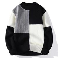 Pull en maille chenille épais et chaud pour homme, style streetwear tendance, color block, qualité supérieure, idéal pour l'hiver et le quotidien