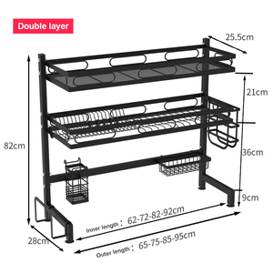 Hot selling stainless steel household kitchenware tray storage rack sink storage rack 2 Tier Rack