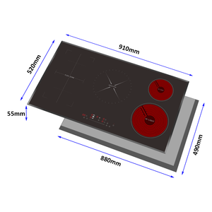 Electrodomésticos de cocina <span class=keywords><strong>Encimera</strong></span> Incorporada Estufa híbrida de 5 quemadores con 3 Inducción <span class=keywords><strong>2</strong></span> Inducción infrarroja eléctrica Cocina de cerámica - Product Image 2