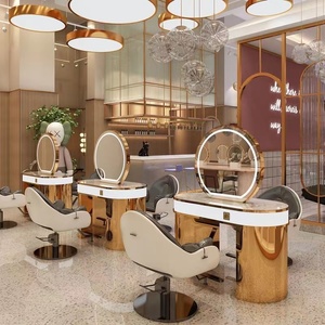 Ensemble <span class=keywords><strong>de</strong></span> mobilier <span class=keywords><strong>de</strong></span> <span class=keywords><strong>salon</strong></span> <span class=keywords><strong>de</strong></span> <span class=keywords><strong>coiffure</strong></span> Barber Shop Mirror Station Styling Miroirs <span class=keywords><strong>de</strong></span> barbier à led Miroirs <span class=keywords><strong>de</strong></span> barbier simples et doubles - Product Image 1