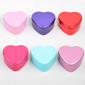 الحلوى الملونة الزفاف هدية القلب على شكل مربع مستطيل معدني التعبئة والتغليف القصدير مربع الشوكولاته علبة صفيح للحلوى