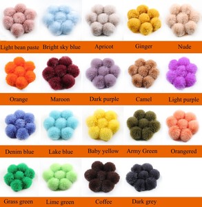Vente en gros de pompons en fausse fourrure pour animaux de compagnie pompons en fausse fourrure pour animaux de compagnie chaussures en tissu chapeaux d'hiver 8CM 10cm pompons en fourrure - Product Image 4