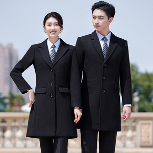 Manteau en laine professionnel automne hiver pour hommes et femmes tenue de soirée noire pour les navetteurs et les vendeurs pour les vêtements de bureau - Product Image 4