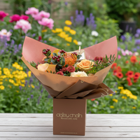 Boîte à fleurs en carton ondulé à 3 couches en matériaux recyclés haut de gamme, durable, pour la livraison de fleurs, boîte à emporter pour fleuristes, boîte à bouquet à emporter en papier
